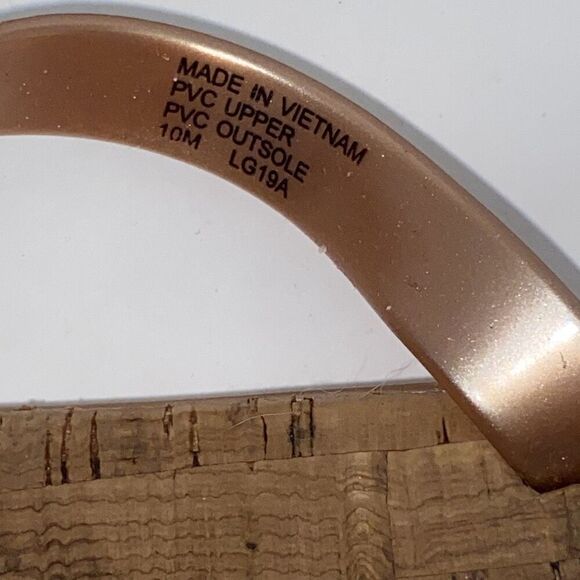 Michael Kors Women's Sable MK Charm Jelly PVC Cork Flip Flop Sandals Size 10M - Picture 6 of 9